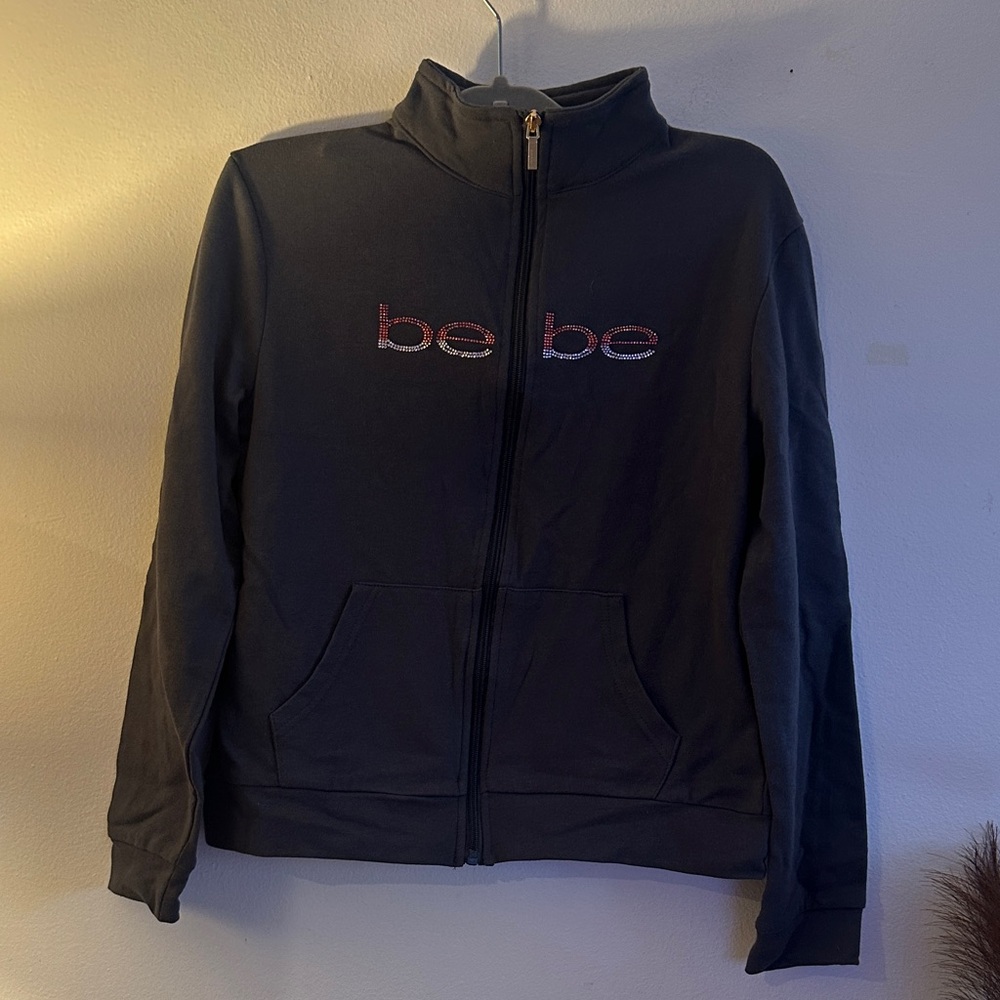 bebe Black Full-Zip Sweater